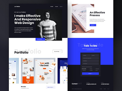 Jur Dekker - Portfolio Website blue clean design dark portfolio website ui user experience user interface ux web design website design
