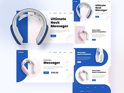 Neck Massager clean design ecommerce website design gadget gradient online shop online store ui user experience user interface ux web design