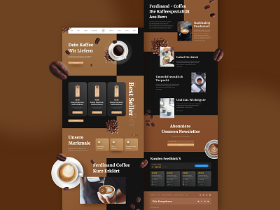 Ferdinand Coffee bold design branding branding design coffee coffee brand coffee website coffeeshop gradient shaddow ui user experience user interface ux web design website design