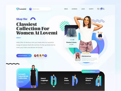 LoveMi clean design clothing clothing landing page clothing shop clothing website ecommerce gradient landing page online clothing online store ui user experience user interface ux web design website women women clothing women clothing shop womens clothing