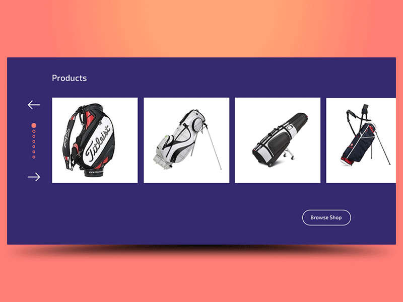 Neomi Shop Slider In Motion golf product jacarta motion graphics neomi online shop psd sports ui ui animation ux web design web in motion