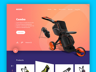 Neomi Home Page golf product online shop page product psd web design ui ux web design