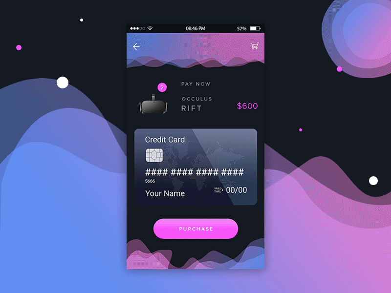 VR Shop Purchase in Motion credit card motion graphic occulus rift payment shop app ui ui in motion user experience user interface ux virtual reality vr