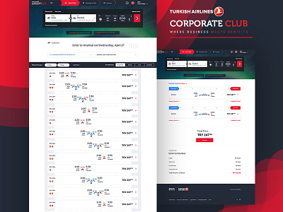 Turkish Airlines Corporate Club corporate club flight online booking ticketing turkish airlines ui user experience user interface ux web design