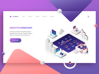 Analytica analytic analytic website clean gradient illustration ui user experience user interface ux vector web design