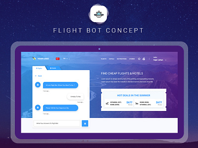 Flight Bot [Concept] airline flight booking motion graphics. design online booking tourism travel agency user experience user interface ux design web design website