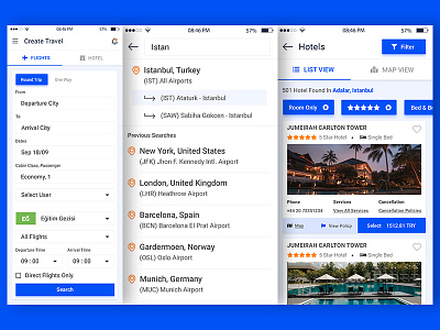 Bizitravel - A Corporate Travel Management Tools blue booking app flight booking hotel booking minimal app minimal design online booking travel ui ui ux design user experience ux user interface