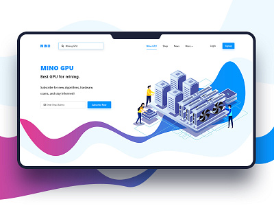 Mino blue clean design crypto currency gradient illustration minimal design ui user experience user interface ux vector web design