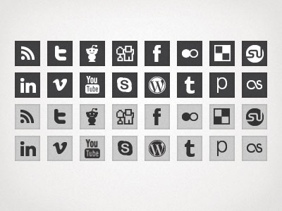 Square Social Icon Pack by Josh Austin on Dribbble