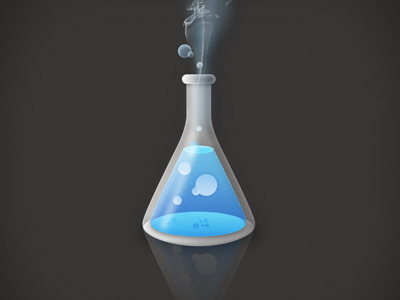 Beta Beaker beaker blue bubbles liquid