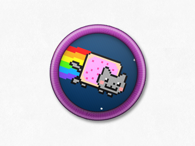 Nyan Badge achievement badge cat nyan rainbow reward ui