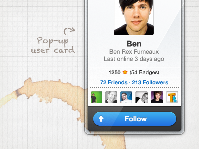 User Profile Card card game modal profile ui user