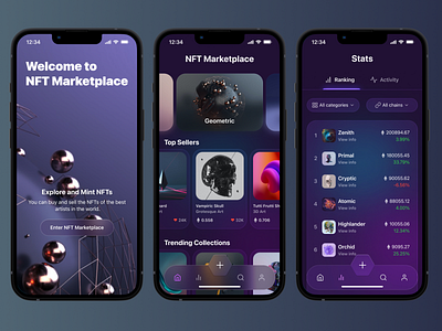 NFT Marketplace App - Dark Mode