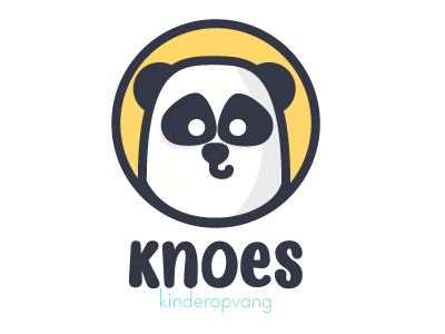 Knoes panda logo animal child care childcare children daycare kids kindergarten kinderopvang logo panda playful