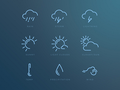 Weather Icons app design icon icons line rain sun water weather