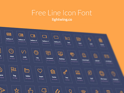 Free Lightwing Icon Font essential icon lightwing line set