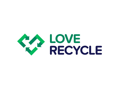 Love Recycle branding creative design green logo love recyle