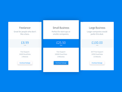 Comflare Pricing Tables