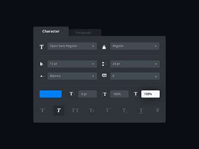 Character Widget character dark font interface text ui ux widget