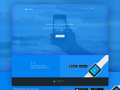 Comflare App Teaser Page android app apple applewatch comflare design theme themeforest ui ux