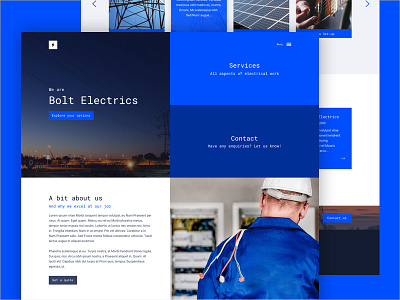 Bolt Electrics blue branding design electric electrician energy green modern renewable ui ux web