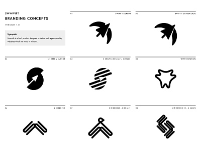 Swwwift Branding Concepts - Solid bird branding branding concept cursor design illustration logo quick sillhouette swift websites