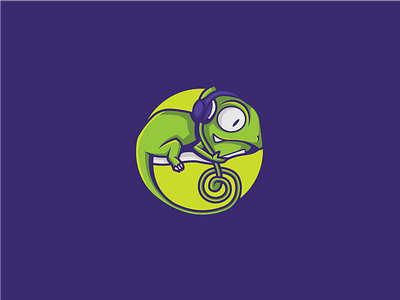 Chameleon Sound art brand chameleon design illustration logo logotype mascot mascotlogo