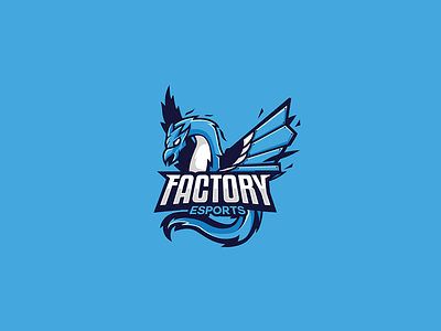 Factory eSports animal blue brand branding gaming logo mascot mascotlogo phoenix