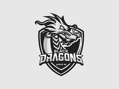 Black Dragons Rebrand brand branding dragon esports logo mascot mascotlogo symbol