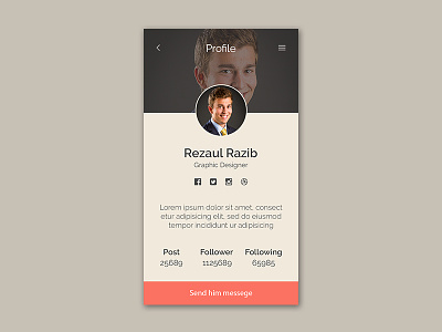 DailyUI #006 - User Profile daily ui 006 design form graphic element ui user experience user interface user profile ux web element