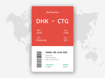 DailyUI #024 - Boarding Pass