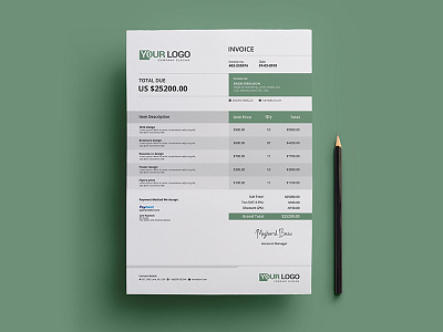 Invoice Template bill design clean invoice corporate invoice invoice invoice design invoice template invoices payment professional invoice psd invoice stationary template word invoice