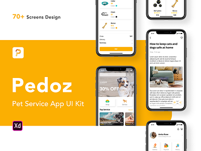 Pedoz - Pet Service App UI Kit app booking design pet profile search ui ui design uiux ux xd design