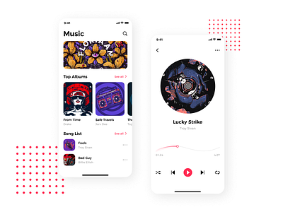 Music UI Concept album app design list music paly song ui ui design uiux