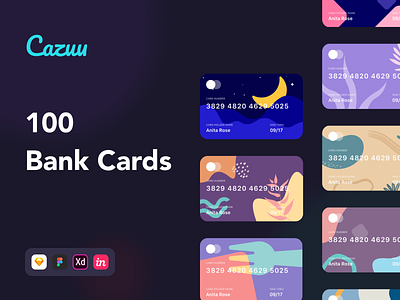 Cazuu - 100 Bank Cards app bank bank card banking card design finance illustration ui ui design uiux