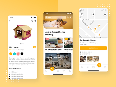 Pet Shop - Booking App UI Kit app booking design pet ui ux xd design