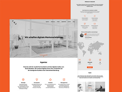 Landing page concept for Visumate digital agency
