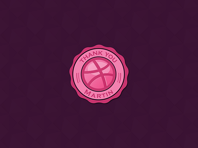 Thanks Martin! debut dribbble invite logo thanks