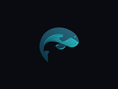 Blue whale blue jumping logo mark reloart whale