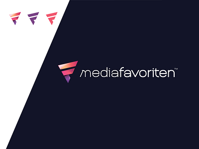 mediaf logo brand colorful f logo m mark media symbol v