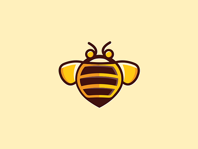 Bee Updated bee fly hive honey icon logo mark orange symbol wings