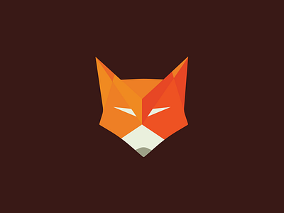 Fox Head animal art forest fox head illustration logo orange polygonal red