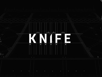 Knife logo concept construction grid knife letters logo logo design logotype mark process typography vector