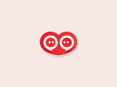 LetsTalk logo chaat dating heart.date mark people persons speech symbol talk template