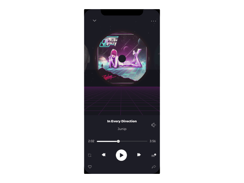 Rewind Music App (Now Playing) 80s 90s app clean clean ui colors design icons interaction interaction design interactions microinteraction minimal mobile app mobile app design mobile design mobile ui motion music app uiux
