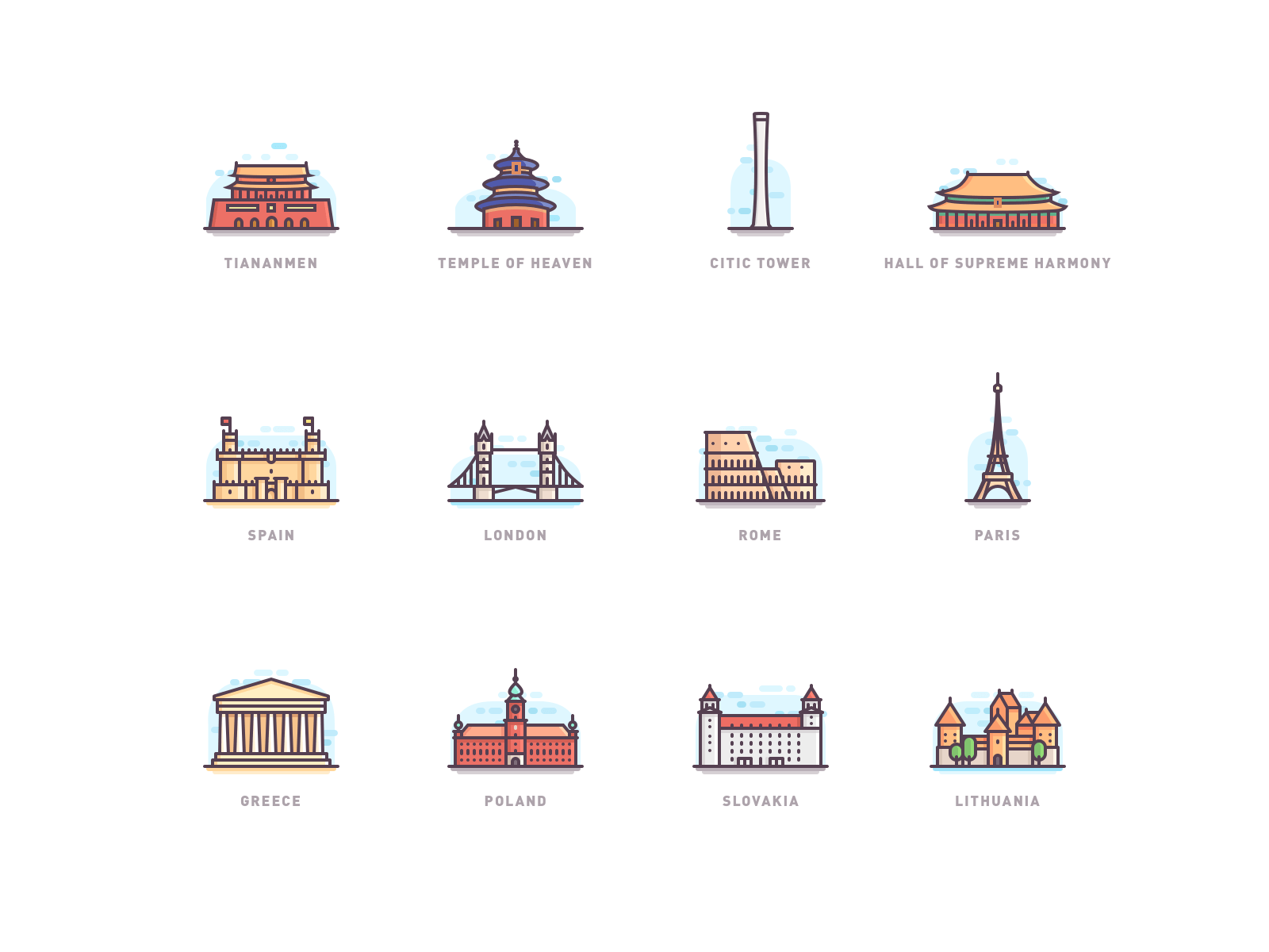 World Architecture Mbe Style Icon by xiaomage on Dribbble