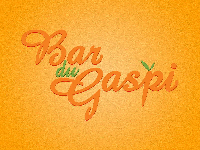 Bar du Gaspi organic food restaurant logo vegetable fruit healthy typography word play orange green bar design menu lettering vegetarian