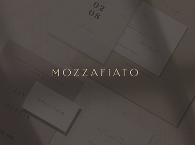 Mozzafiato brand catering design elegant invitation italian logo logo design logotype luxury mark minimal service simple special typography wedding wedding card