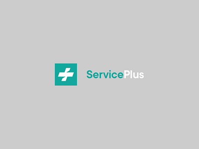 Service Plus box brand corona covid design logo logotype medical monogram plus service square symbol virus