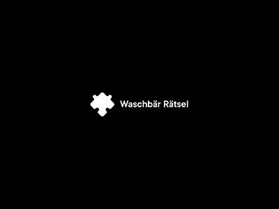 Waschbär Rätsel (Raccoon Puzzle) brand coon game gamification german grid identity logo logo design minimal play puzzle raccoon racoon symbol toon